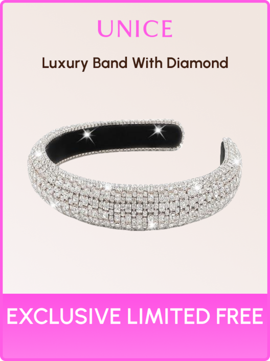 [Exclusive Gift] Headband for Women Girls Hair Bling Crystal Glitter Sparkly Diamond Padded Headband Fancy Jeweled Headpiece