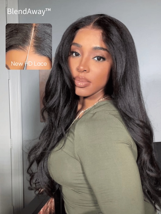 5x5 Thin HD BlendAway Lace 180% Density Glueless Lace Yaki Hair Wig