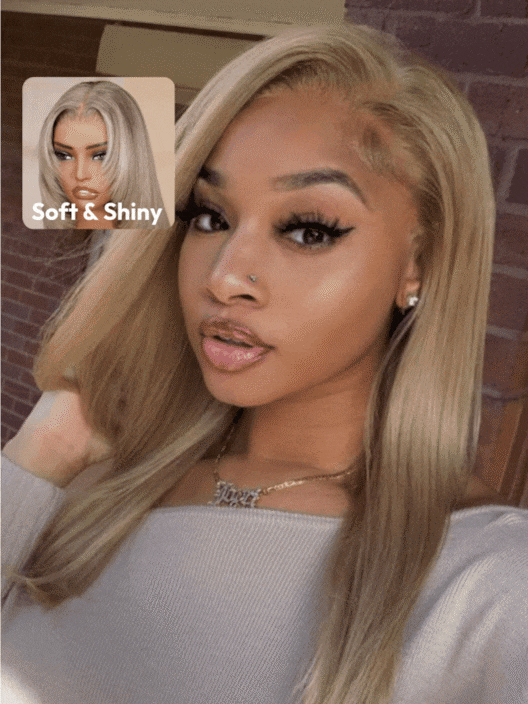 UNice Bye-Bye Knots Wig 7x5 Lace Blonde with Brown Root Straight Bob Wig