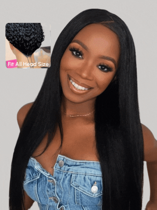 UNice EasiContour V Part Glueless Yaki Wig 150% Density