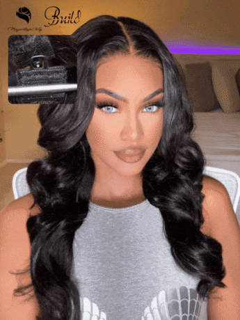7x5 Bye-bye Knots Magic Lace Wig Natural Black Body Wave With Optional Replaceable Lace Closure 180% Density