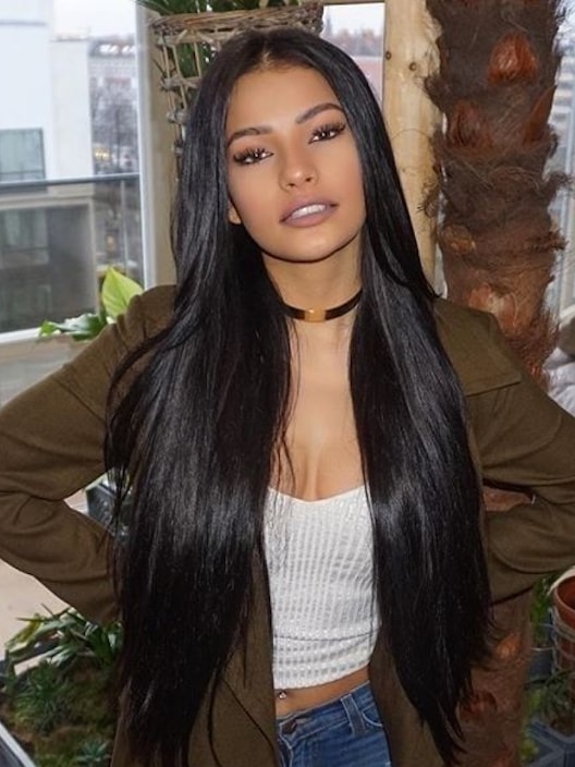 Pre Plucked Lace Middle Part Wigs Straight Hair Natural Hairline Long Wig