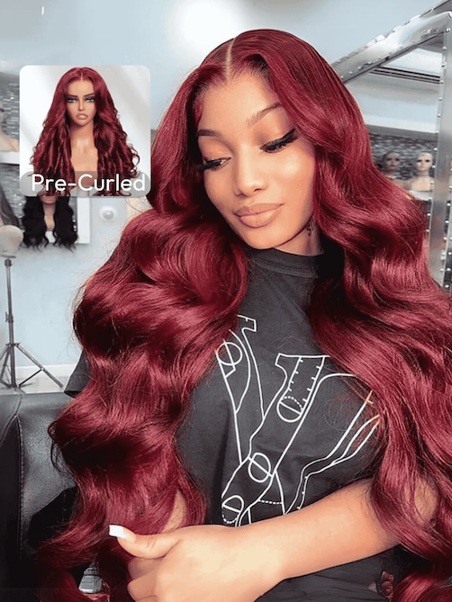 UNice 13x4 Lace Frontal Burgundy Loose Wave Pre-Everything Wig
