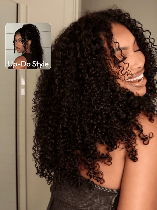 [BOGO FREE] EasiContour™ V Part Glueless Curly Wig With Invisi Drawstring 100% Human Hair Wig