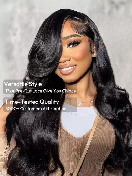 UNice 13x4 Pre-Everything™ Transparent Lace Front 3D Body Wave Wig Real Ear To Ear With Invisi Drawstring Wig Lace Fit Better
