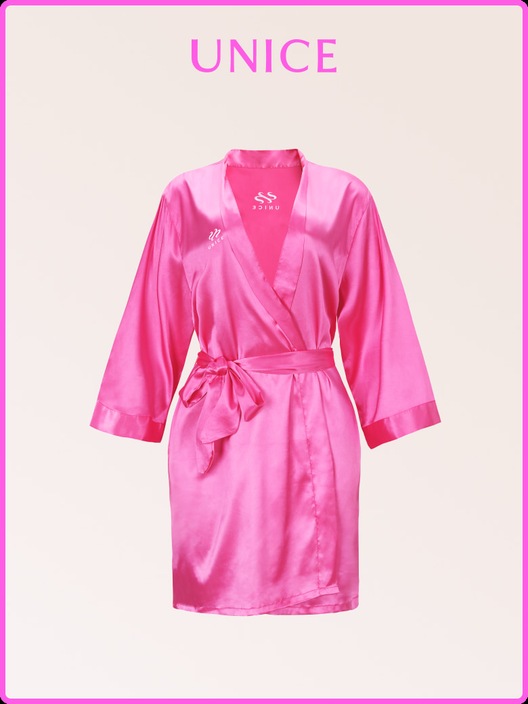UNice Gift Free Pink Silk Robe