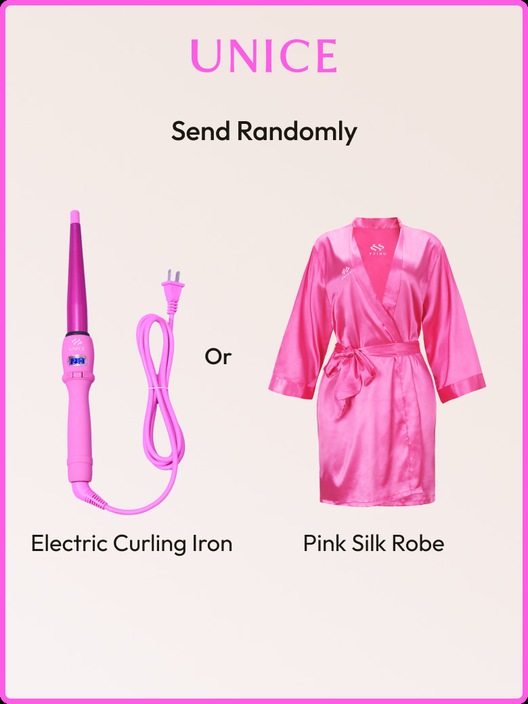 UNICE Exclusive Gift Electric Curling Iron Or Pink Silk Robe(US Only)