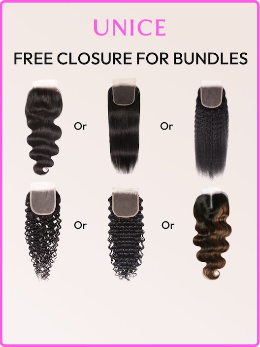 UNice 16" 4x4 Free Part Lace Closure Body Wave For Bundles Deals