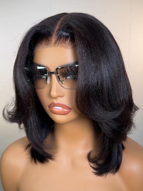 UNice 7x5 Bye Bye Knots™ & 13x4 Pre-Everything™ & 5x5 HD Lace Wig Glueless Lace Black Yaki Bob Bleached Knots Wig