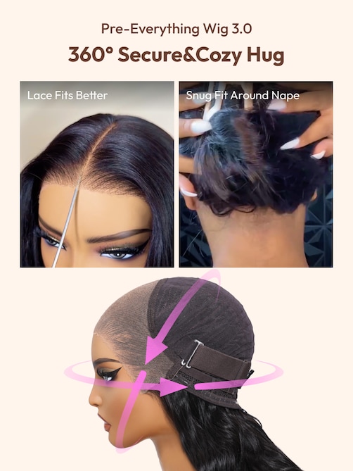UNice 7x5 Bye-Bye Knots™ & 13x4 Pre Everything™ Pre-Cut Lace Front Water Wave Drawstring Wig With Baby Hair