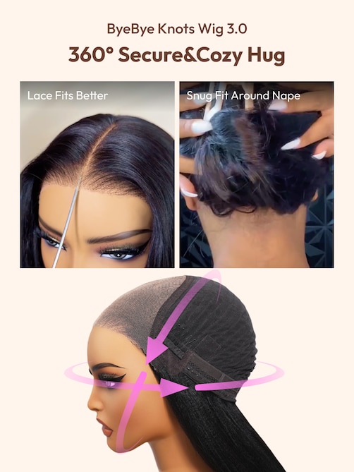 UNice Bye-Bye Knots Wig 7x5 & 13x4 Put On And Go Glueless Lace Bleached Knots Bob Drawstring Wig 150% Density