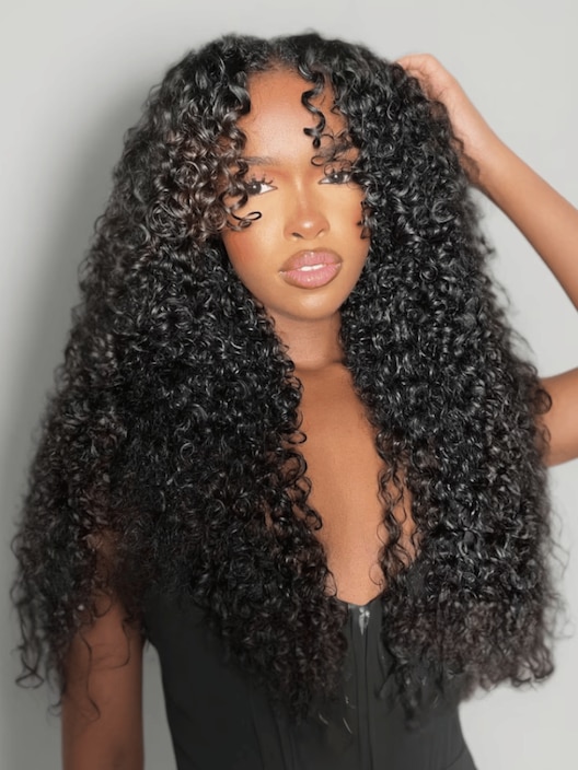 UNice 13x4 Pre-Cut Lace Front Super Secure Kinky Curly Wig Real Ear To Ear Pre-Cut & Pre-Pluck &  Pre-Bleached Pre-Everything Wig