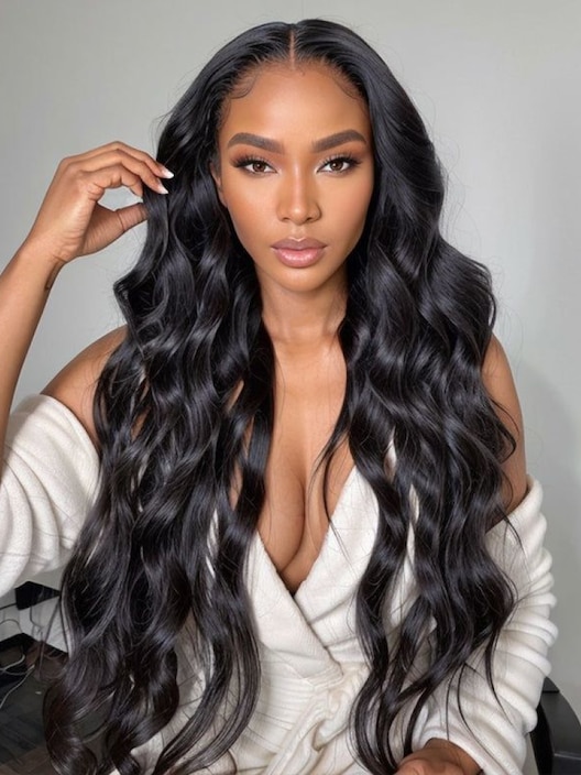 13x4 Lace Frontal Wig Body Wave 100% Human Virgin Hair Pre Plucked Natural Hair Line