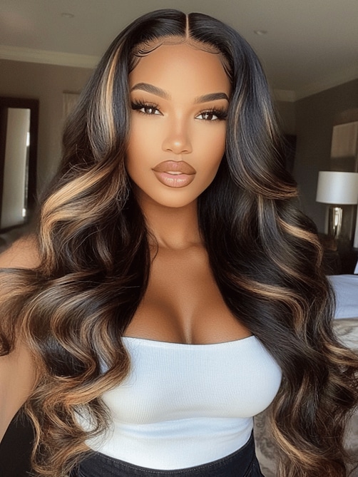 7x5 Bye-bye Knots Highlight Blonde Wig Pre-cut Pre-Bleached Pre-Plucked Super Melt & Natural