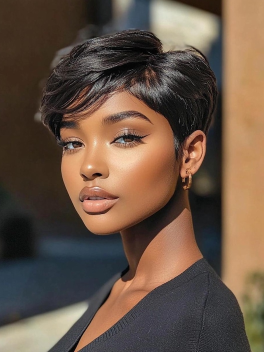 [BOGO FREE] Elegant Pixie Cut Machine Made Human Hair Wig | Designer Collection