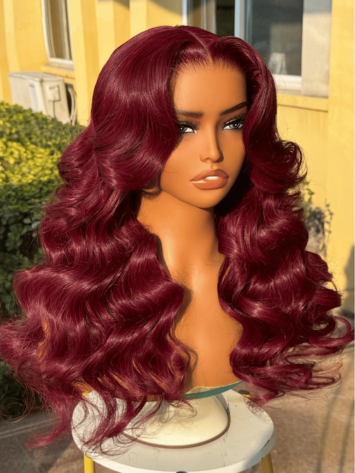 UNice 13x4 Lace Frontal Burgundy Loose Wave Pre-Everything Wig