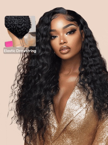 UNice Bye-Bye Knots Wig 7x5 Pre Cut Lace Water Wave Flexible Cap Size Drawstring Wig