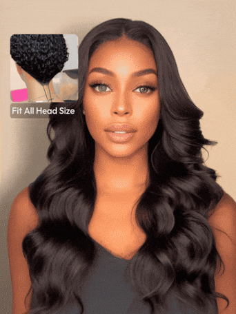 UNice EasiContour V Part Glueless Natural Black Glueless Body Wave Wig