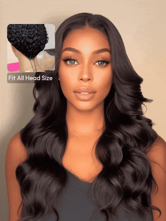 UNice EasiContour V Part Glueless Natural Black Glueless Body Wave Wig