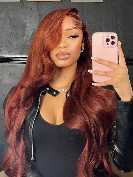 [24inch=$79 Limited] 13x5x0.5 T Part Lace Reddish Brown Body Wave 150% Density