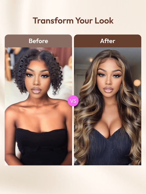 UNice Bye-Bye Knots Wig 7x5 Lace Loose Wave Butterscotch Highlights Brown Wig 150% Density
