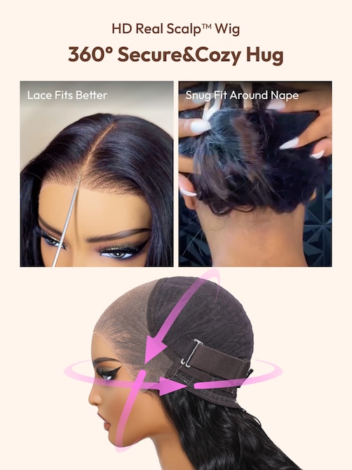 UNice HD Real Scalp™ Wig 13x4 Invisible Lace Frontal Loose Wave with Face Framing Curtain Bangs