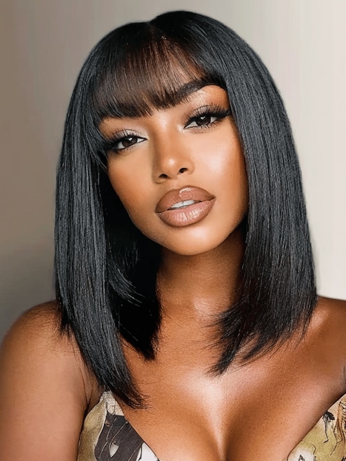 UNice 7x5 Bye Bye Knots™ & 13x4 Pre-Everything™ & 2x4 Lace Wig Glueless Lace Black Yaki Bob Bleached Knots Wig
