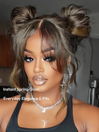[Limited Sale] UNice Bye-Bye Knots 7x5 Lace Brown to Blonde Ombre Layered Straight Wig With  Wispy Bangs