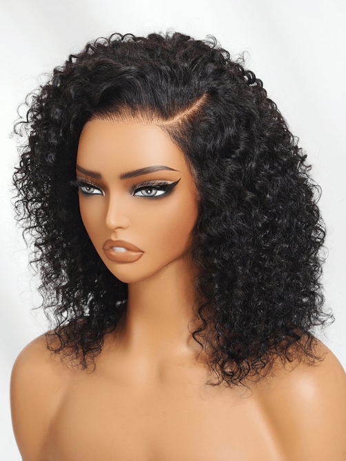 UNice 13x4 Pre-Everything™ Lace Frontal Black Side Part Jerry Curly Wig