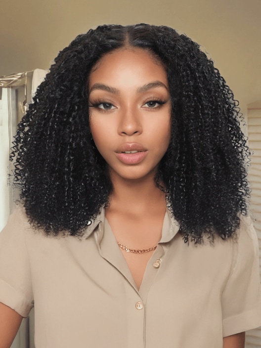 UNice Bye-Bye Knots 7x5 Lace Black Afro Kinky Curly Bob Wig