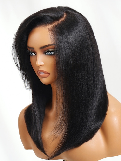 UNice Bye-Bye Knots 7x5 Lace Yaki Straight Wig with Side Swept Bangs