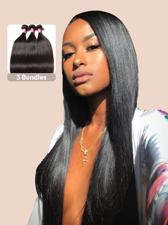 UNice Straight Remy Human Hair Bundles 3Pcs Deal
