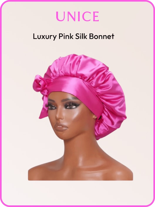 Free Gift UNice Luxury Pink Silk Bonnet