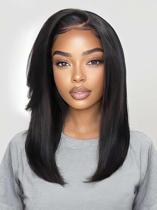 UNice Bye-Bye Knots™ 7x5 Lace Yaki Straight Invisi Drawstring Wig With Side Bangs