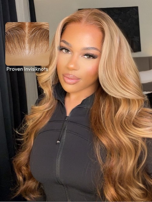 UNice Bye-Bye Knots Wig Pre-Cut 7x5 Glueless Lace & 13x4 Pre Everything Honey Blonde Body Wave Wig With Bleached Clean Knots