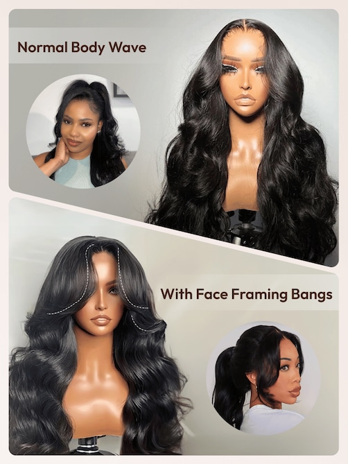 UNice HD Real Scalp™ Wig 13x4 Invisible Lace Frontal Body Wave Black Wig