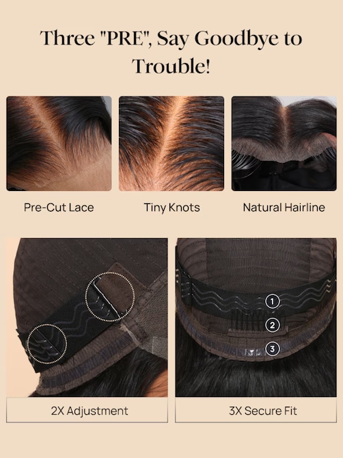 UNice Bye-Bye Knots Wig Pre-Cut 7x5 Glueless Lace & 13x4 Pre Everything Honey Blonde Body Wave Wig With Bleached Clean Knots