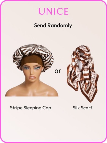 [Free Gift] UNice Breathable Shower Cap Soft Elastic Wide Band Adjustable Hair Bonnets Stripe Sleeping Cap