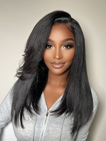 UNice Bye-Bye Knots™ 7x5 Lace Yaki Straight Invisi Drawstring Wig With Side Bangs