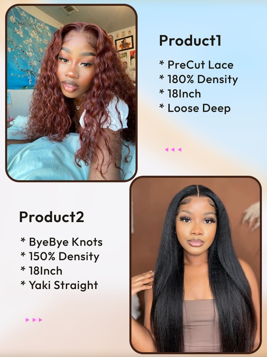 2 Wigs $179 for Pre-Cut 6x4.5 Lace Reddish Brown Kinky Curly Bob 14inch and 13x4 Lace Front Jerry Curly Bob 8inch