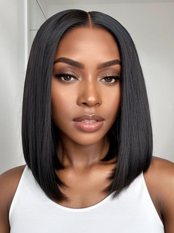 UNice 13x4 Lace Front Yaki Bob Wig Sweat-Proof Lace Cap– Pre-Cut, Pre-Bleached & Summer-Ready With Invisible Drawstring