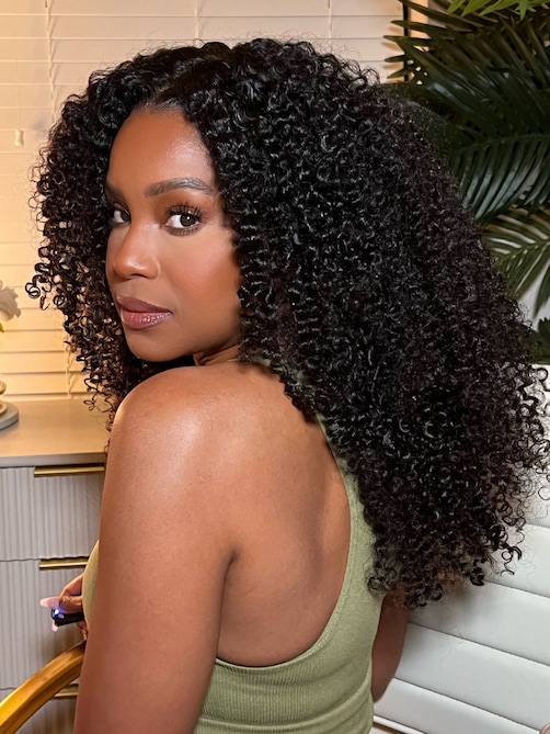 $99=2 Wigs | 16" Lace Part Kinky Curly Wig and 10" Bob Wig with Bang