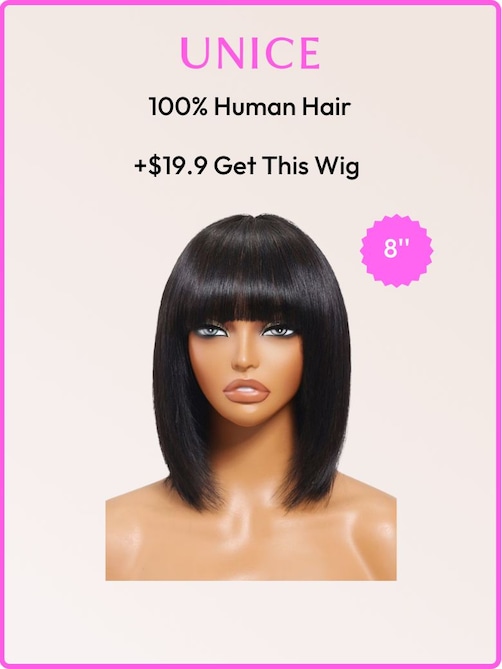UNice Bye Bye Knots™ Wig 7x5 Glueless Lace Black Yaki Straight Wig With Elastic Drawstring 360 Cozy Hug