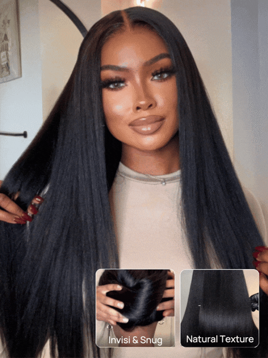 UNice EasiContour V Part 150% Density Glueless Yaki Wig