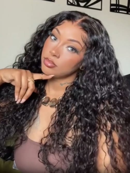 7x5 Bye-Bye Knots™ Wig Quick Glueless Wet & Wavy Water Wave Invisible Knots Wig