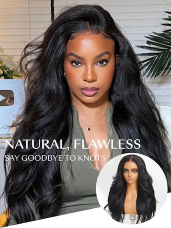UNice Bye-Bye Knots 7x5 Natural Lace Black Yaki Wig with Soft Layers & Pre-Plucked Hairline