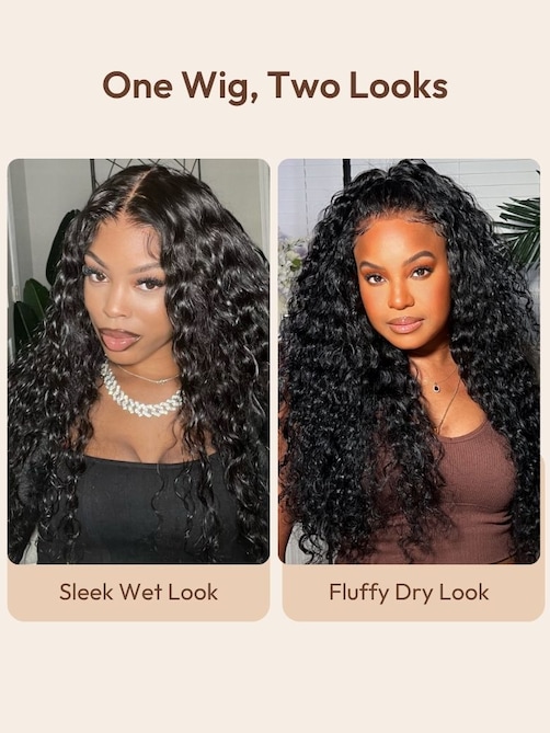 UNice 7x5 Bye-Bye Knots™ & 13x4 Pre-Everything™ Pull And Go Wig Glueless Wet & Wavy Water Wave With Invisi Drawstring With Free Baby Hair