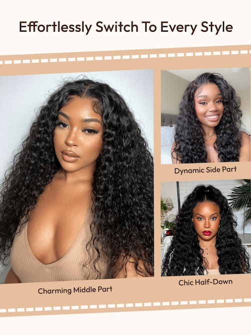 UNice 7x5 Bye-Bye Knots™ Wig Quick Glueless & HD Lace Wet & Wavy Water Wave Invisible Knots With Invisi Drawstring With Baby Hair