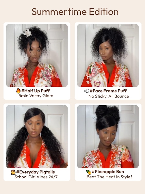 UNice 13x4 Pre-Everything™ Lace Frontal Natural Black Bouncy Water Wave Curly Wig Perfect For Summer Look