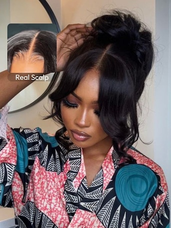 UNice HD Real Scalp™ Wig 13x4 Invisible Lace Frontal Loose Wave with Face Framing Curtain Bangs